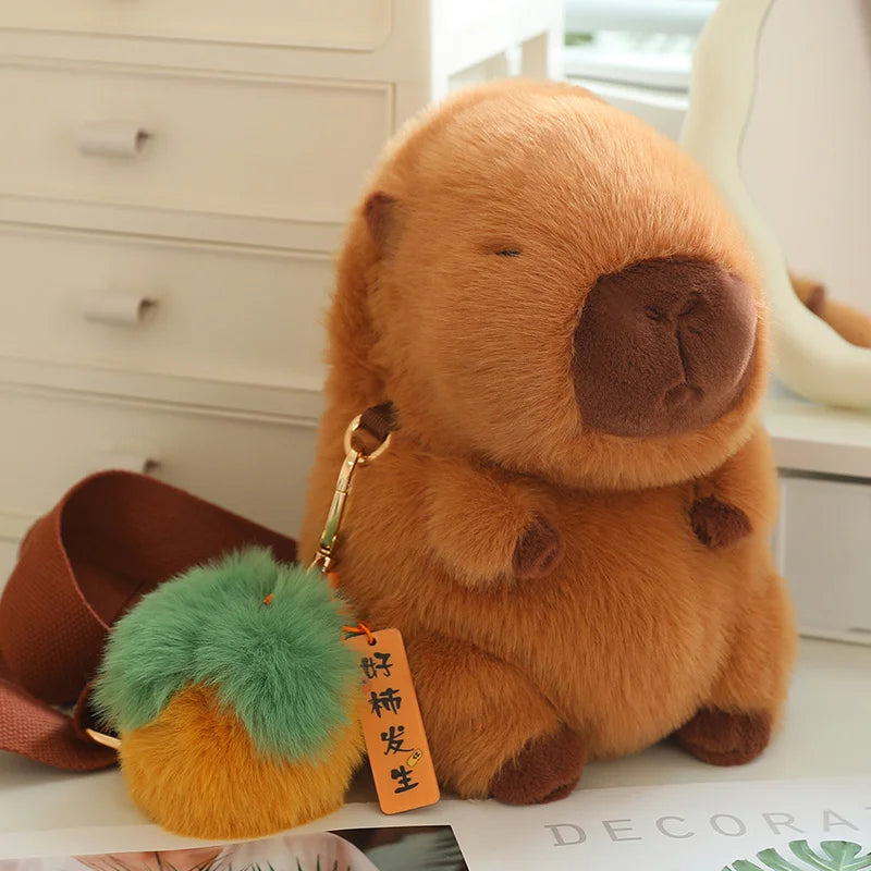 Kawaii Fluffy Capybara Plushies with Strap - Image 7