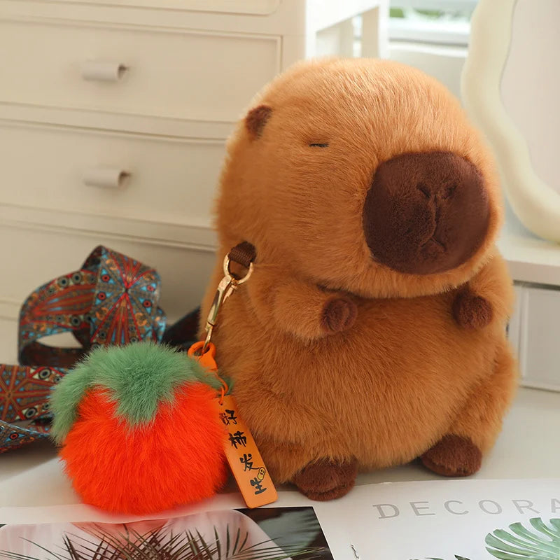 Kawaii Fluffy Capybara Plushies with Strap - Image 8