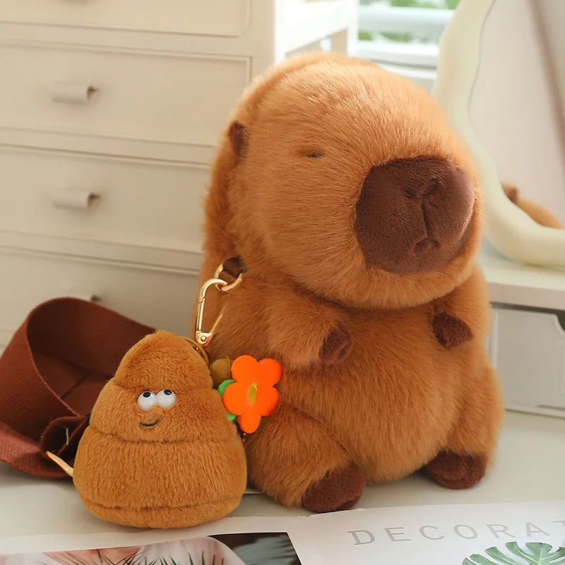 Kawaii Fluffy Capybara Plushies with Strap - Image 6
