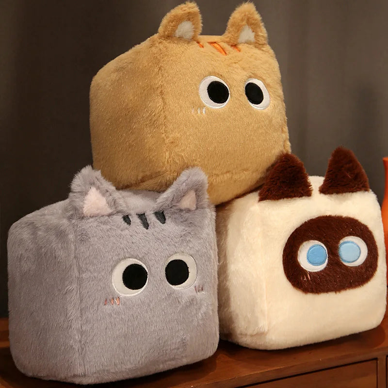 Kawaii Fluffy Cube Cat Plushie Collection - Image 8