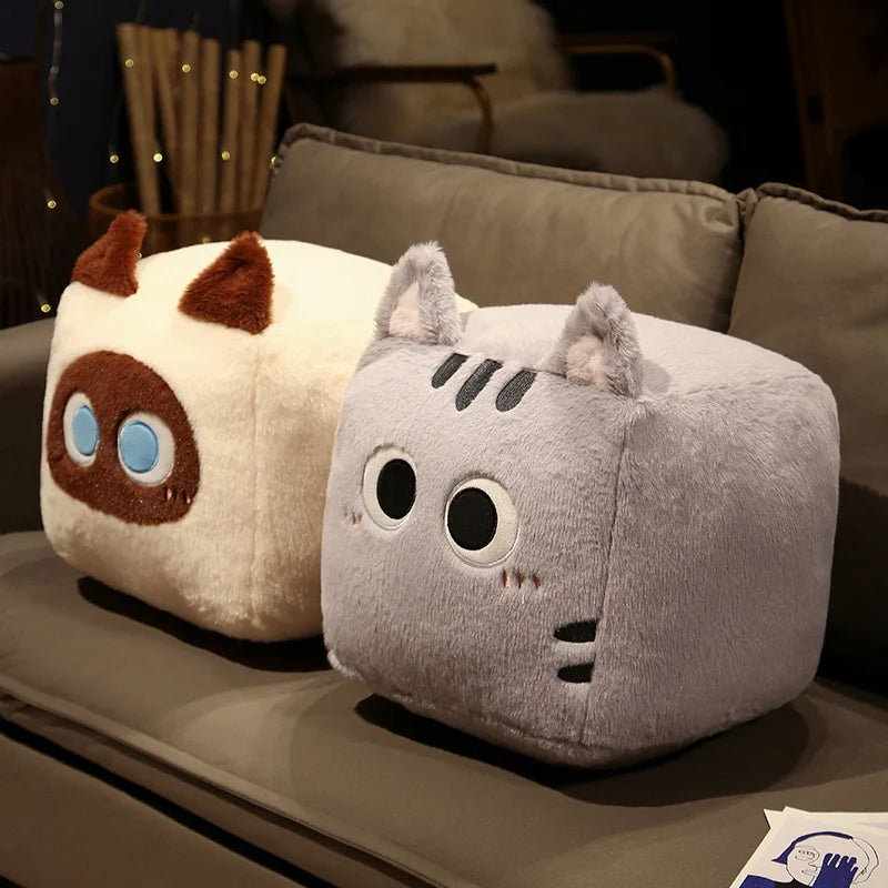Kawaii Fluffy Cube Cat Plushie Collection - Image 6