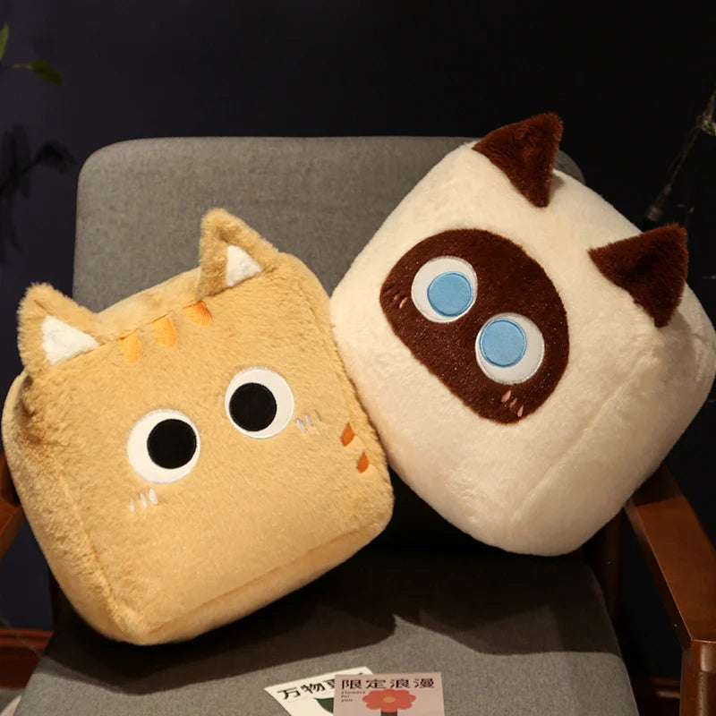 Kawaii Fluffy Cube Cat Plushie Collection - Image 4