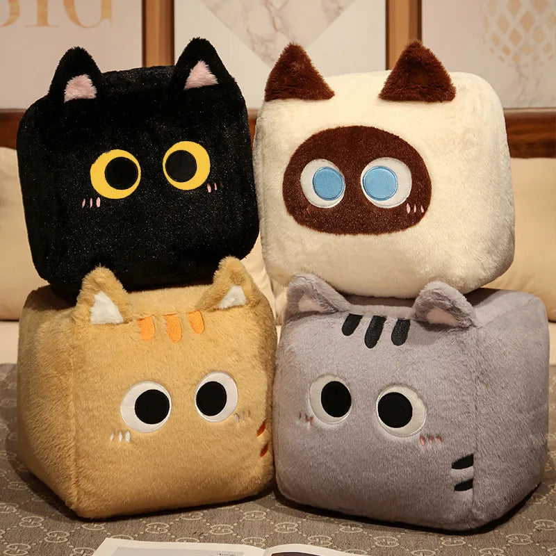 Kawaii Fluffy Cube Cat Plushie Collection - Image 2