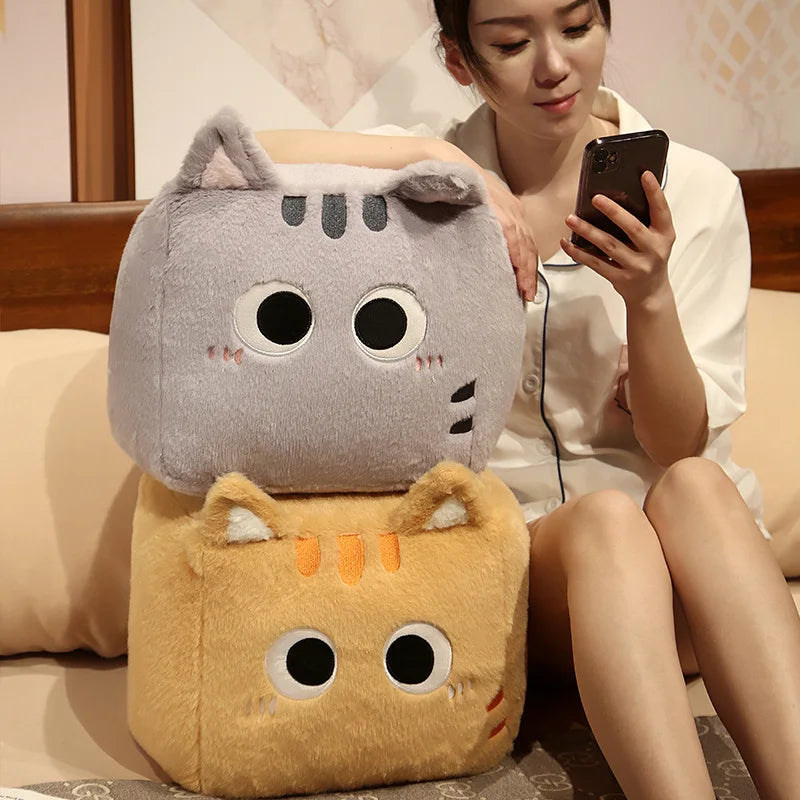 Kawaii Fluffy Cube Cat Plushie Collection - Image 3