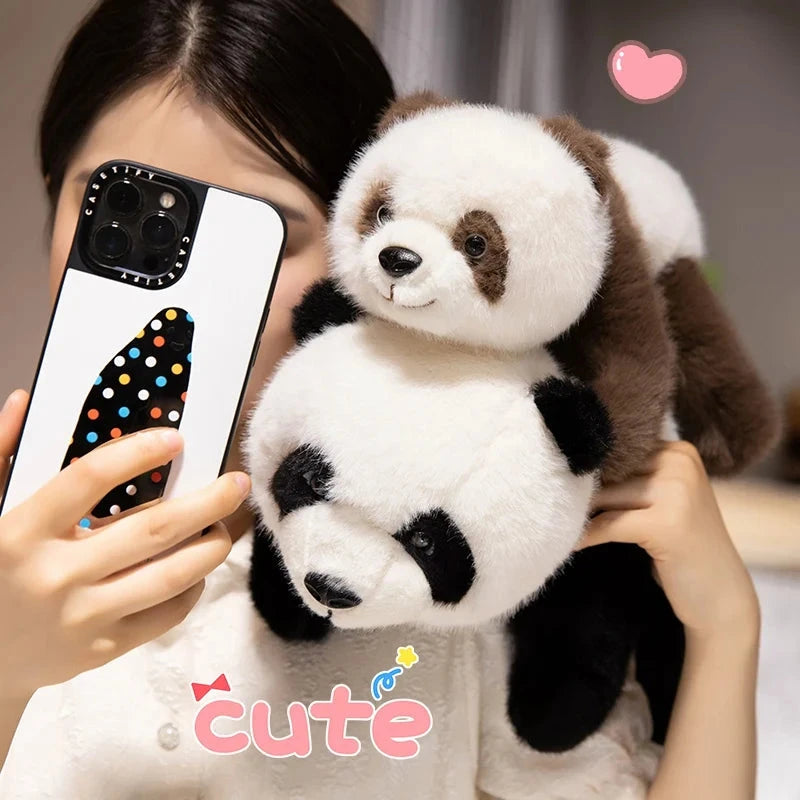 Kawaii Fuzzy Black Brown Panda Plushies - Image 4
