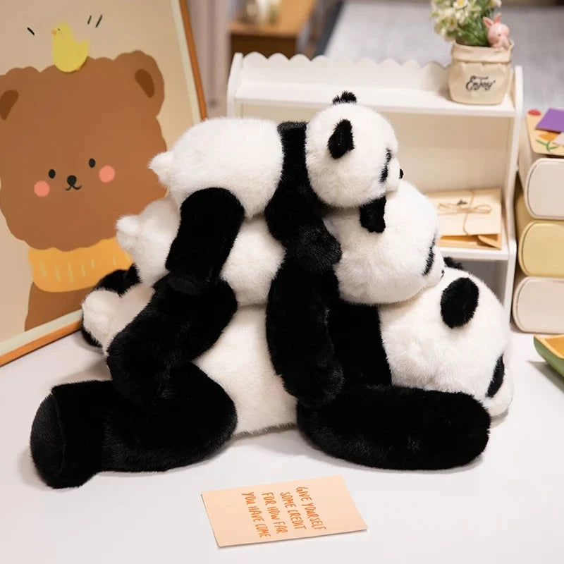 Kawaii Fuzzy Black Brown Panda Plushies - Image 5