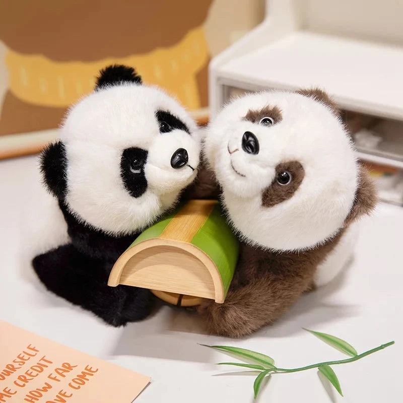 Kawaii Fuzzy Black Brown Panda Plushies - Image 11