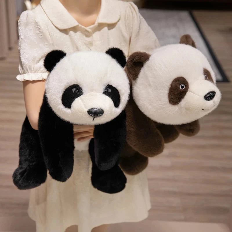 Kawaii Fuzzy Black Brown Panda Plushies - Image 12