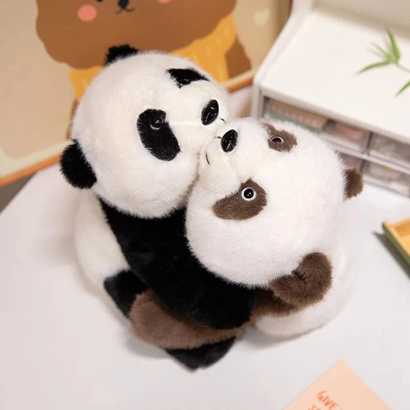 Kawaii Fuzzy Black Brown Panda Plushies - Image 9