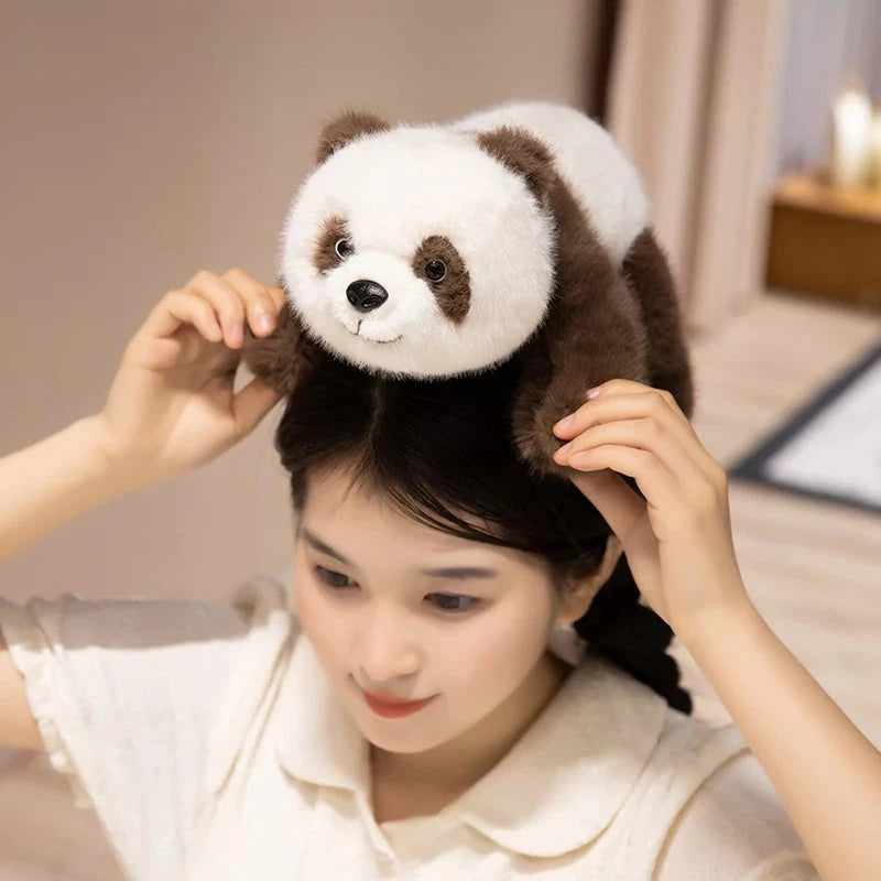 Kawaii Fuzzy Black Brown Panda Plushies - Image 14