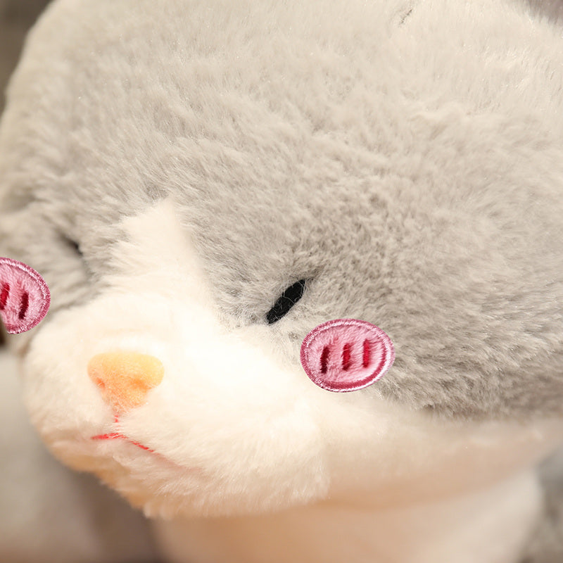 Kawaii Grey Half Cat Half Shark Combo Plushie - Image 10