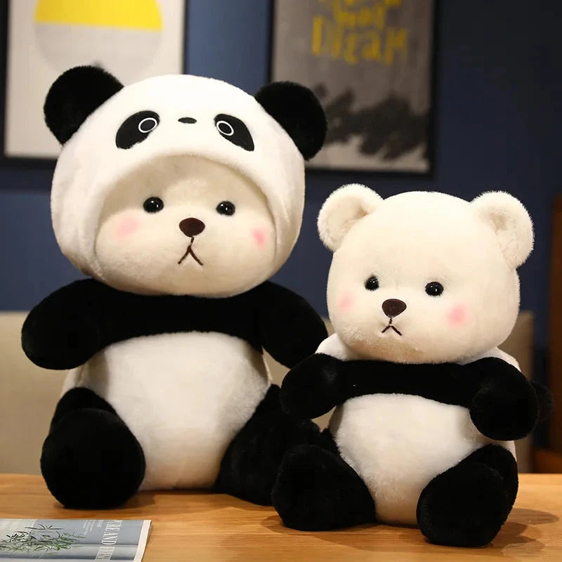 Kawaii White Bear Panda Outfit Plushie - Image 3