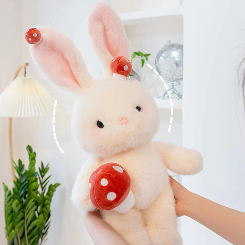 Kawaii White Bunny Mushroom Plushie - Image 4