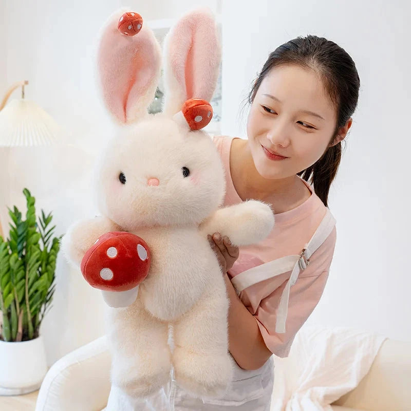 Kawaii White Bunny Mushroom Plushie - Image 15