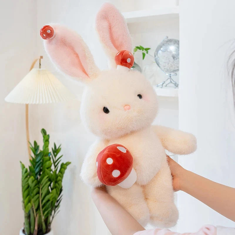 Kawaii White Bunny Mushroom Plushie - Image 12