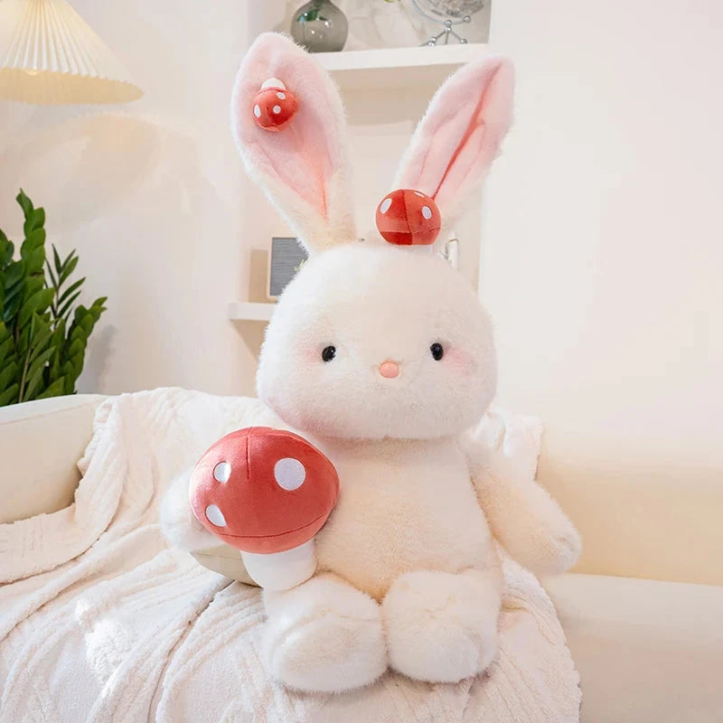 Kawaii White Bunny Mushroom Plushie - Image 9