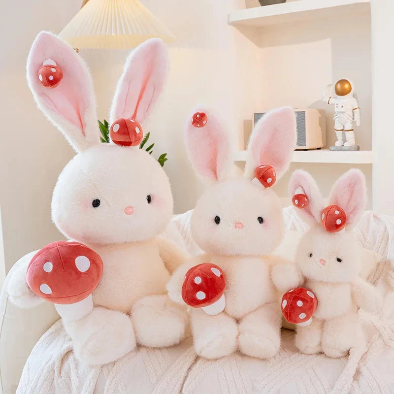 Kawaii White Bunny Mushroom Plushie - Image 8