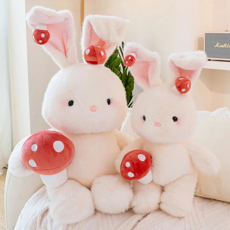 Kawaii White Bunny Mushroom Plushie - Image 7