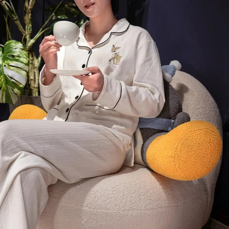 Fluffy Penguin Backrest Cushion Pillow Seat - Image 14