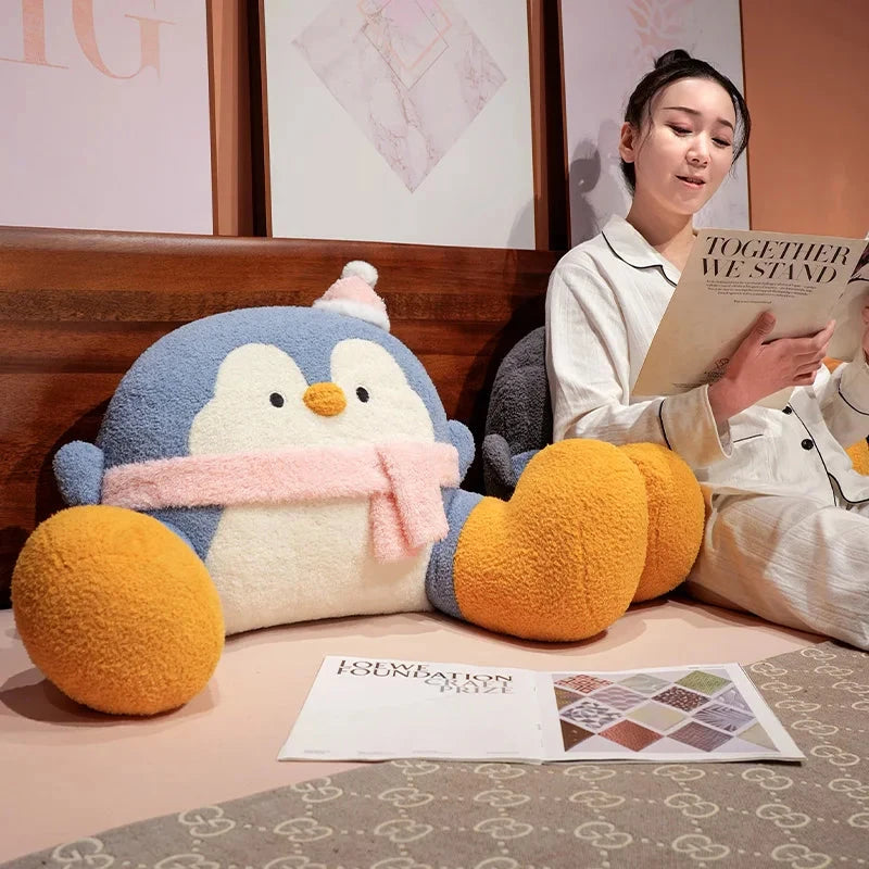 Fluffy Penguin Backrest Cushion Pillow Seat - Image 16