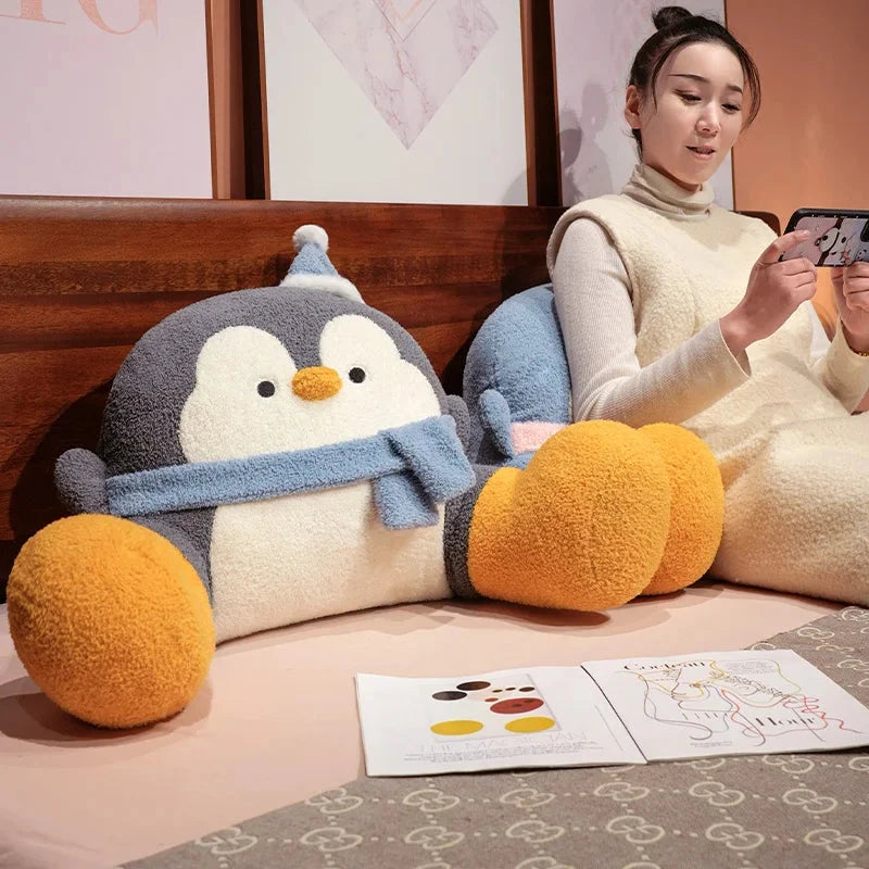Fluffy Penguin Backrest Cushion Pillow Seat - Image 15