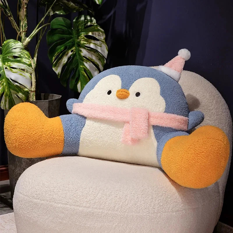 Fluffy Penguin Backrest Cushion Pillow Seat - Image 6