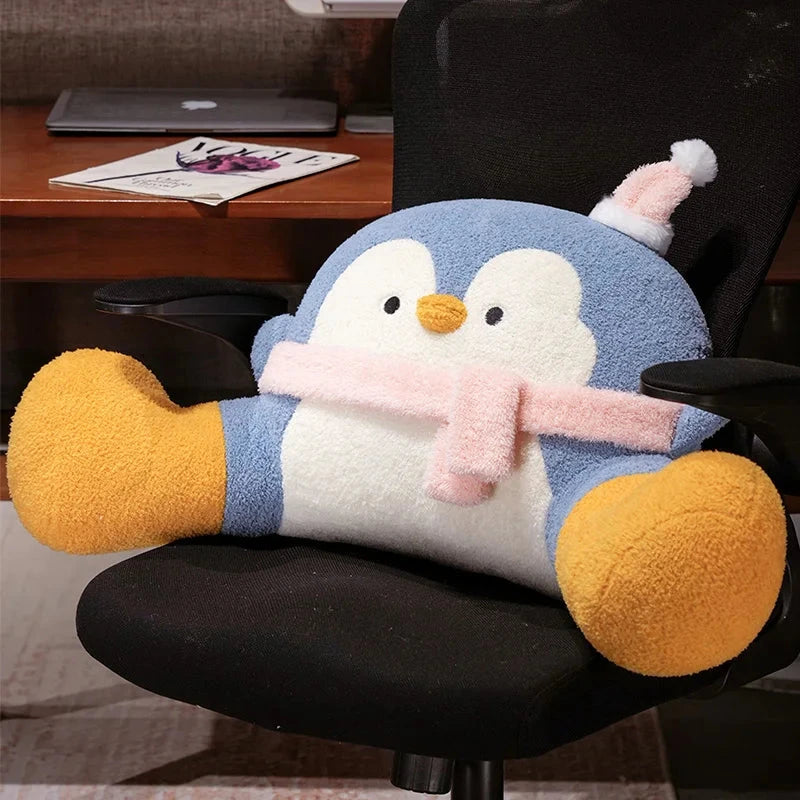 Fluffy Penguin Backrest Cushion Pillow Seat - Image 5