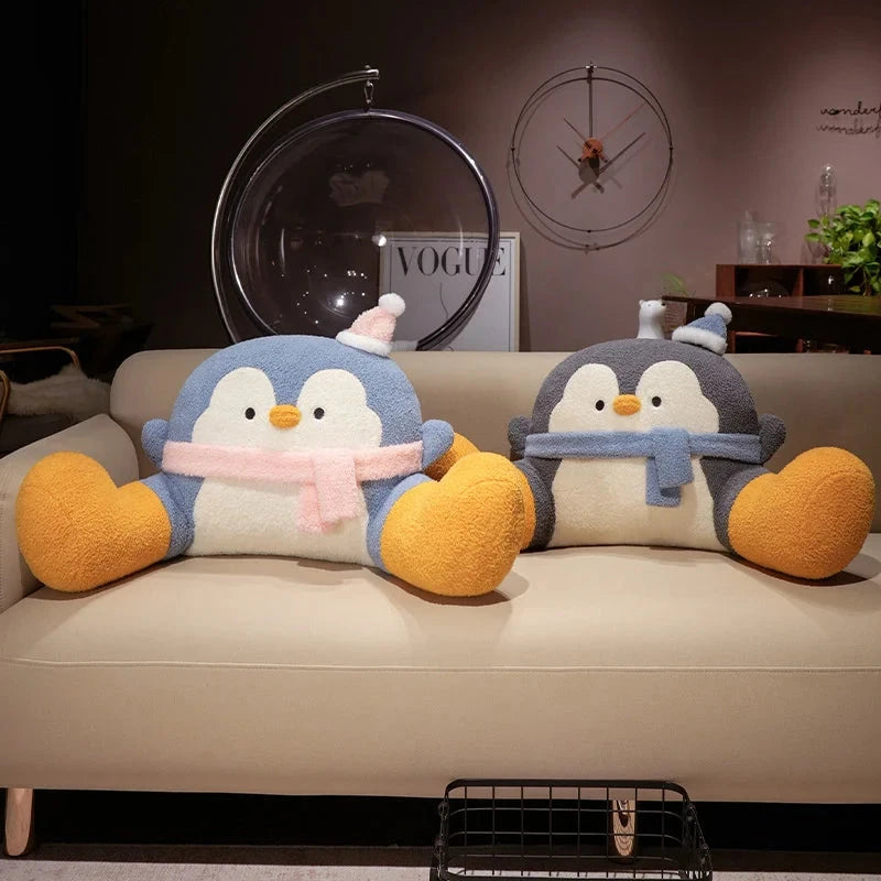 Fluffy Penguin Backrest Cushion Pillow Seat - Image 10
