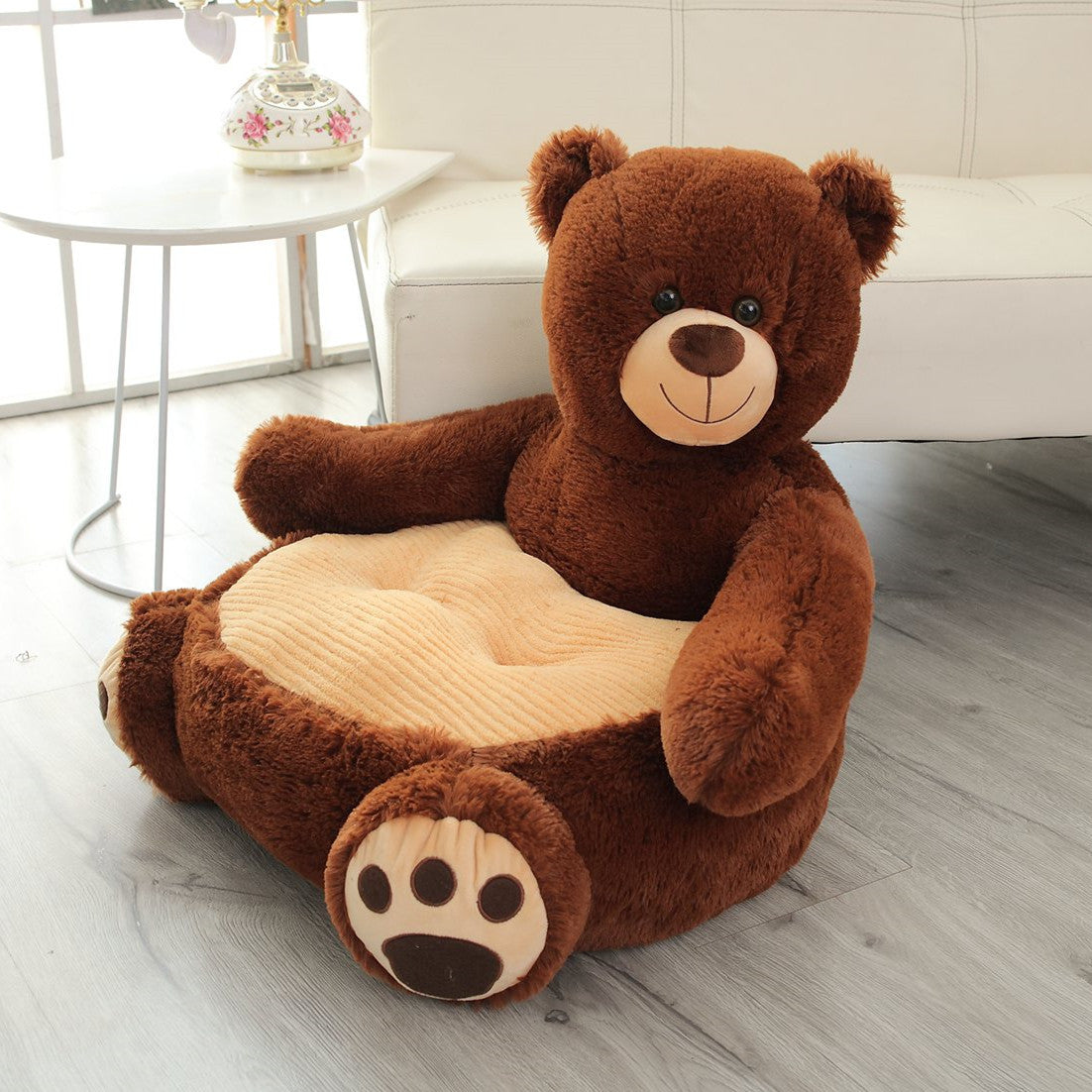 Kids Animal Plush Cushion Chair with Backrest - Image 5