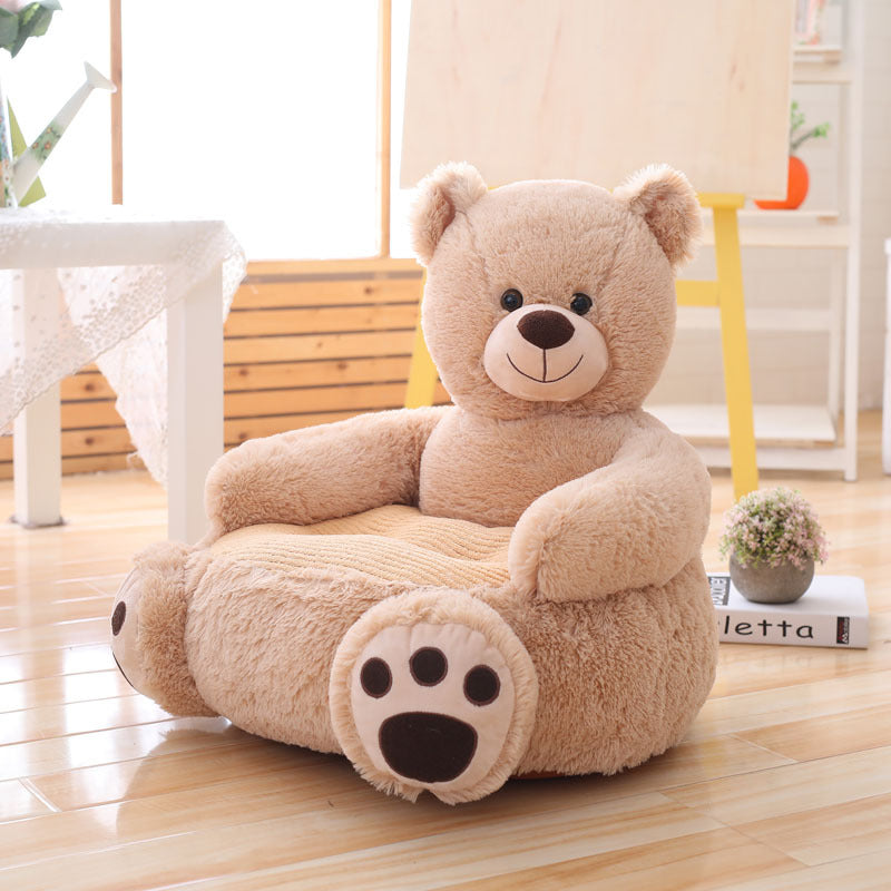 Kids Animal Plush Cushion Chair with Backrest - Image 4