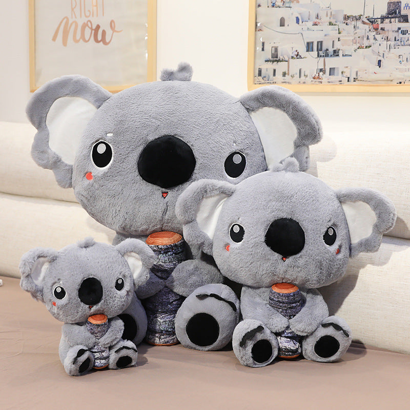 Koala Plush Toy with Log - Image 2