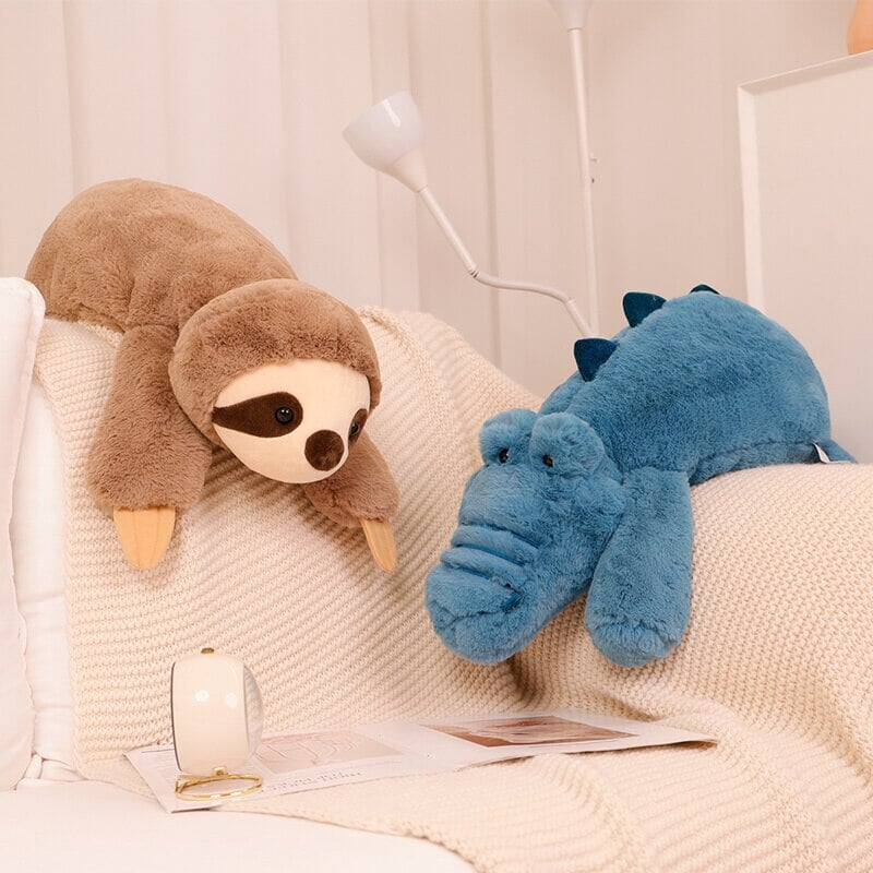 Laying Sloth and Fox Raccoon Crocodile Plushie Friends - Image 10