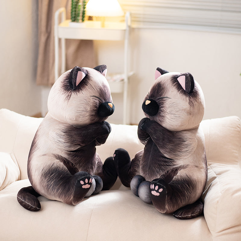 Lifelike Siamese Cats Plush Toy - Image 5