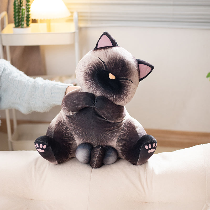 Lifelike Siamese Cats Plush Toy - Image 3