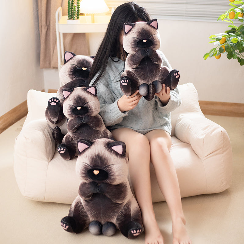 Lifelike Siamese Cats Plush Toy - Image 2