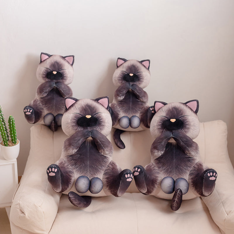 Lifelike Siamese Cats Plush Toy - Image 7