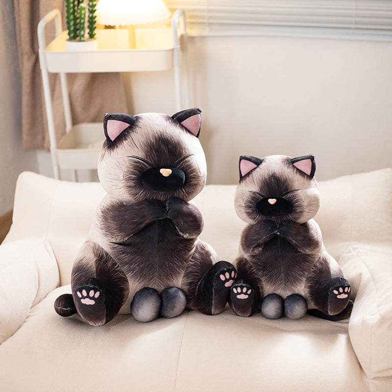 Lifelike Siamese Cats Plush Toy - Image 6