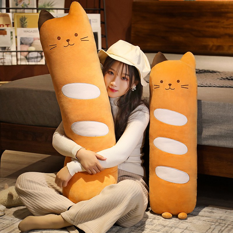 Long Baguette Cute Cat Bread Plushie - Image 2