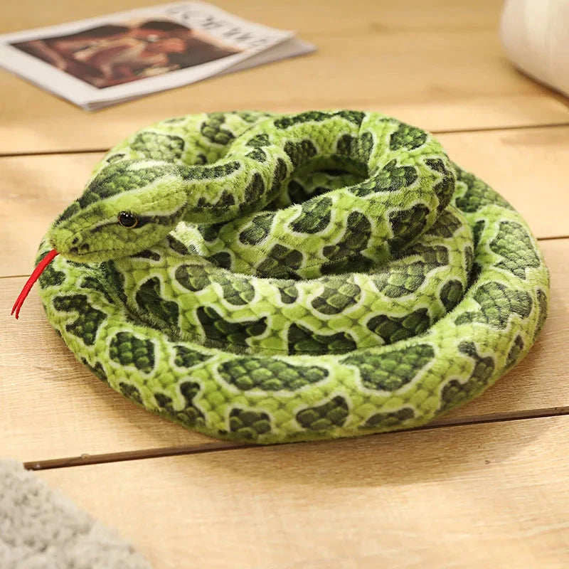 Long Realistic Brown Green Orange Snake Plushies - Image 10