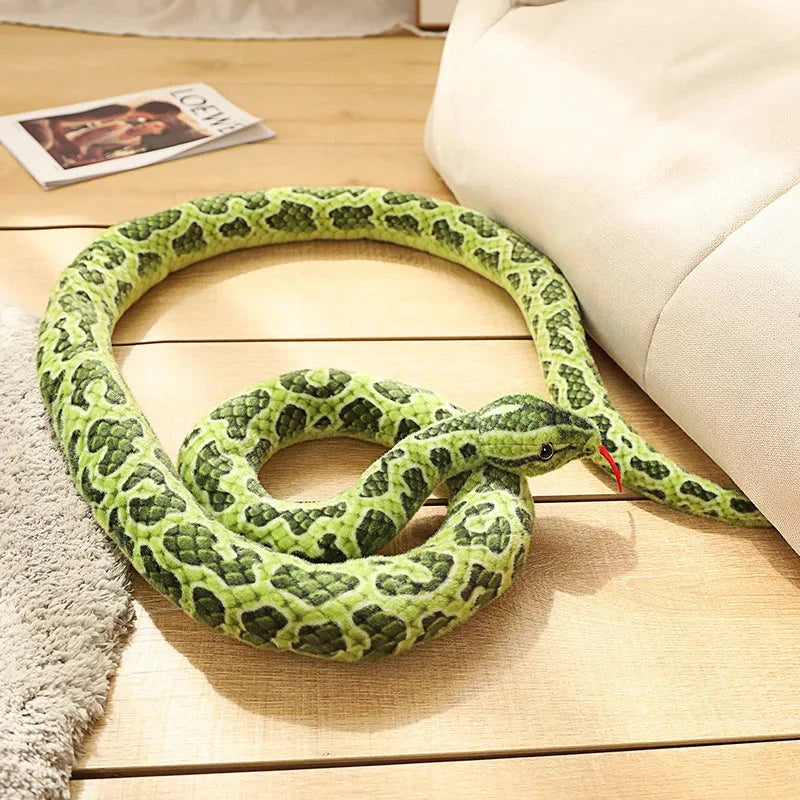 Long Realistic Brown Green Orange Snake Plushies - Image 8