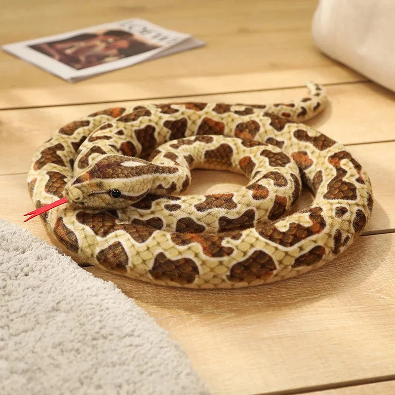 Long Realistic Brown Green Orange Snake Plushies - Image 4