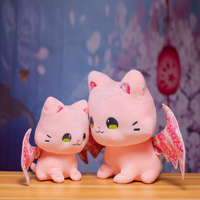 Luna & Solis the Kawaii Sakura Cats with Wings Plushies - Image 3