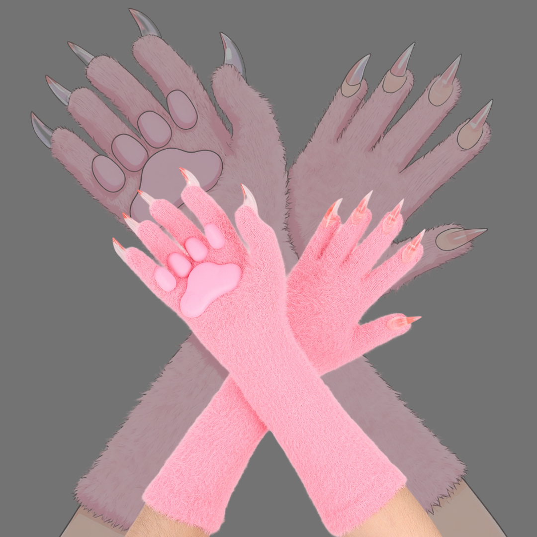 Nail Gloves Plush Long Cat Claw Cosplay Fursuit - Image 4