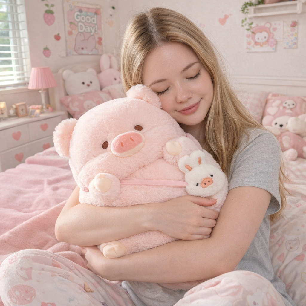 Peaches the Kawaii Pig Plushie - Image 2