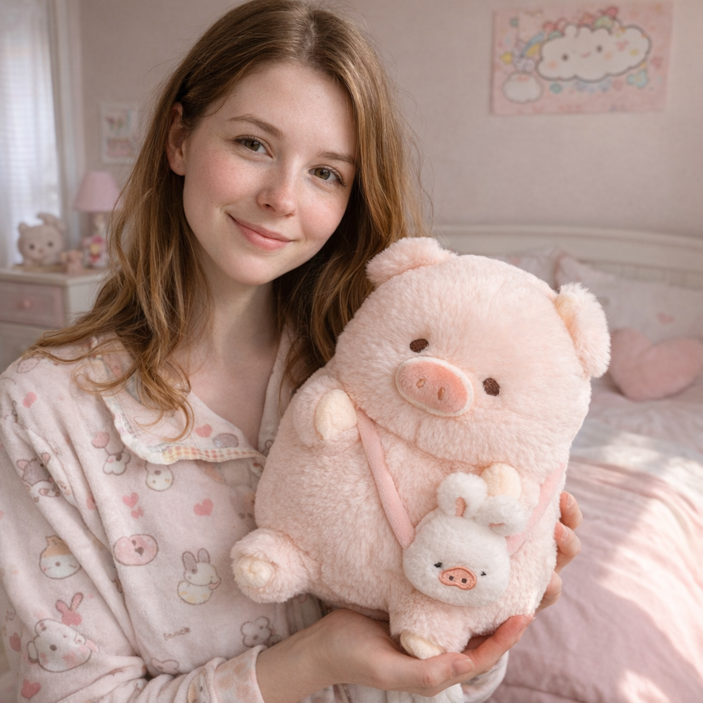 Peaches the Kawaii Pig Plushie - Image 3