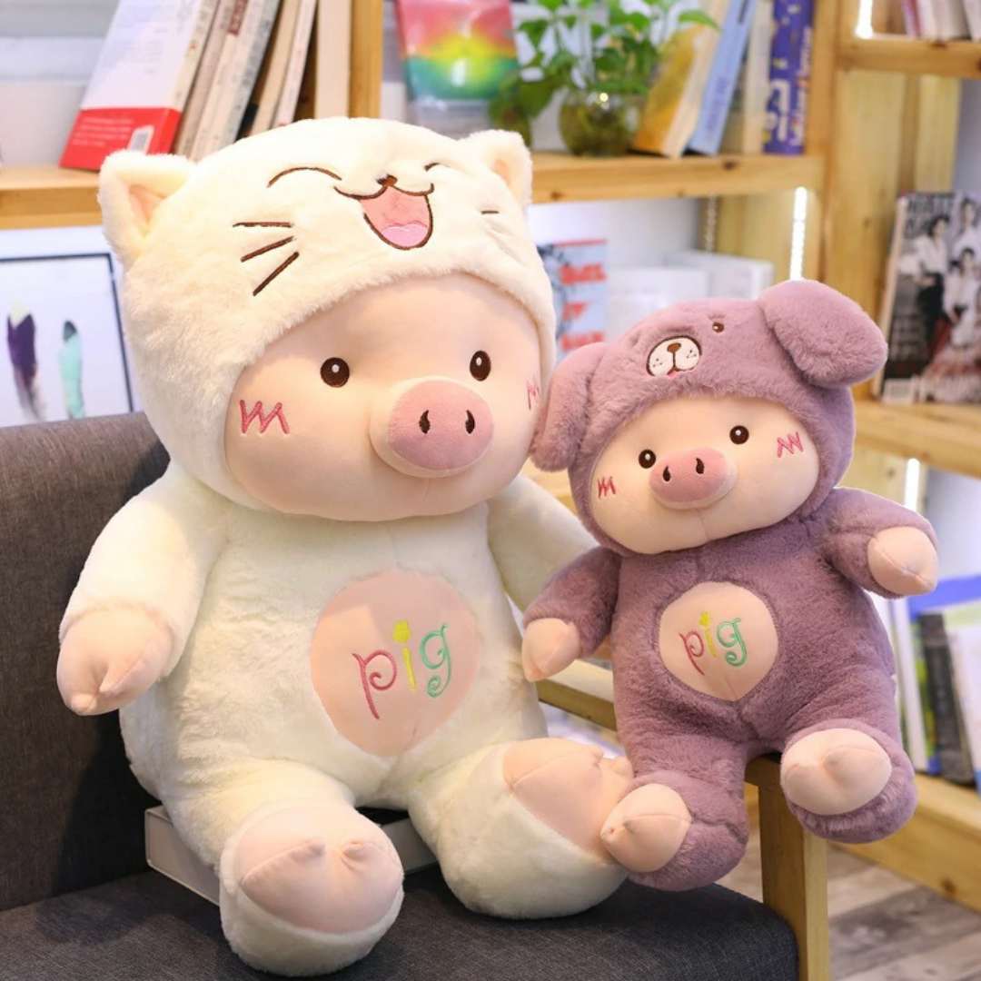Piggy With Hood Dressing Plush Toy - Image 2
