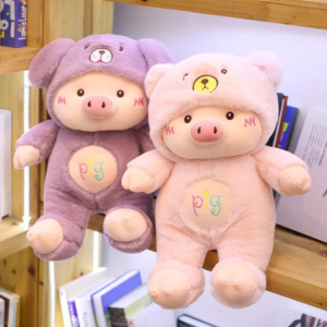 Piggy With Hood Dressing Plush Toy