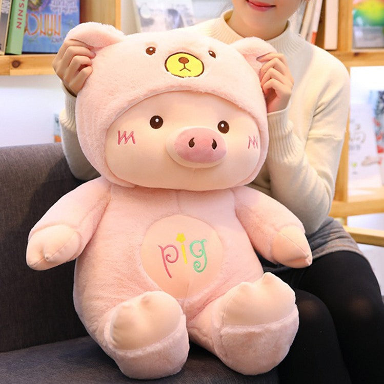 Piggy With Hood Dressing Plush Toy - Image 6