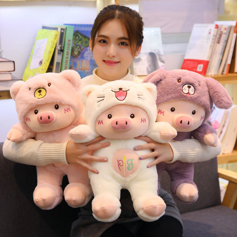 Piggy With Hood Dressing Plush Toy - Image 5