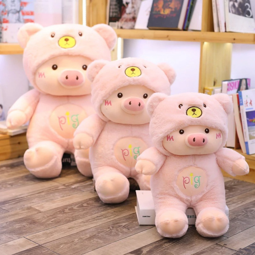 Piggy With Hood Dressing Plush Toy - Image 4